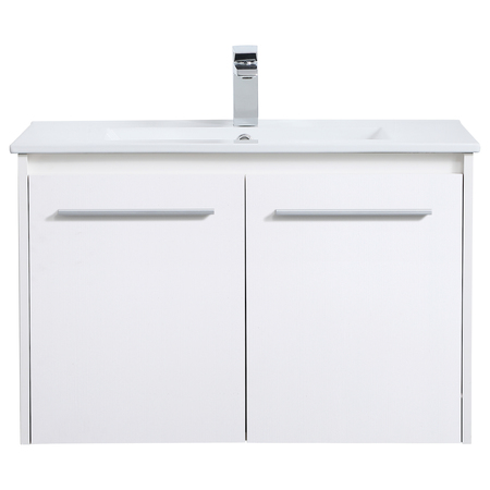 ELEGANT DECOR 30 Inch Single Bathroom Floating Vanity In White VF44030WH